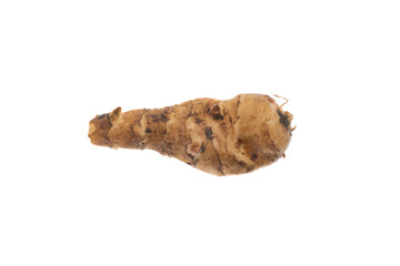 natural product, piece of fresh ginger food isolated on white