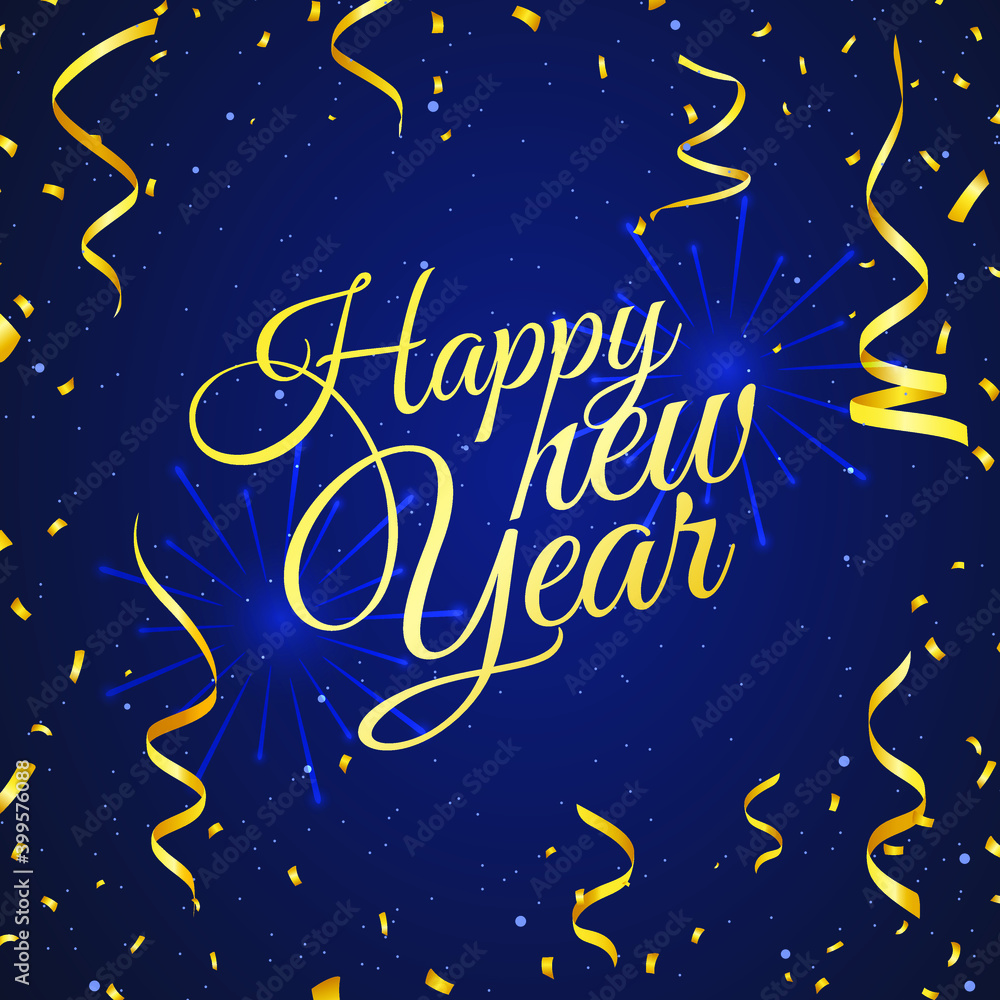 Poster high quality happy new year on gradient background . isolated vector elements