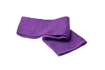 a fluffy colored towel isolated on white background