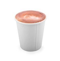 Paper cup of coffee isolated on white background