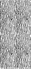 Wood seamless texture, black and white, hand draws style. Tree bark, wave pattern. Vector illustration.