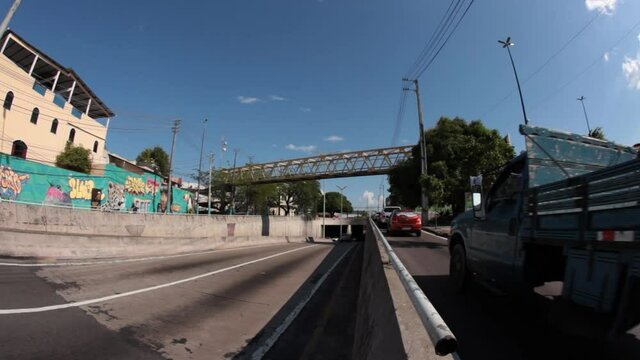 Viaduct with footbridge in Manaus
