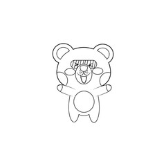 Isolated happy bear cartoon in love. Vector illustration