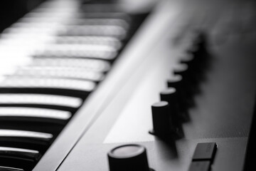 White and black midi synthesizer keys
