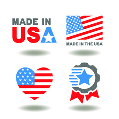 Made in the USA vector icon. American Product National Quality Standard Assurance Symbol. America emblem.