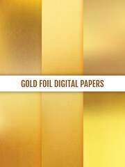 Gold foil digital paper. Gold textured background.