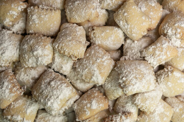 Sweet pastries as background or texture