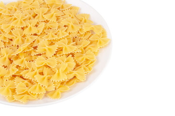 Pasta farfalle butterfly isolated on the white