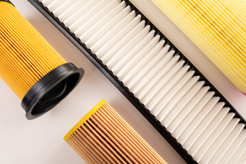set of filters for car and truck, air, fuel, oil and oil