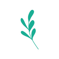 branch with leaves icon over white background