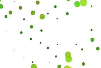 Light green vector background with bubbles.