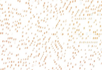 Light Orange vector texture with musical notes.