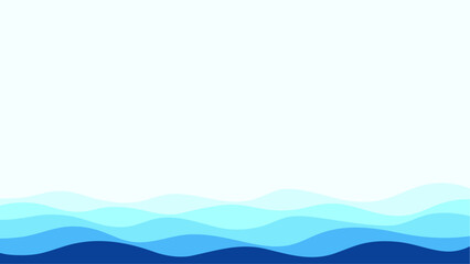 Blue river ocean wave layer flowing background vector.