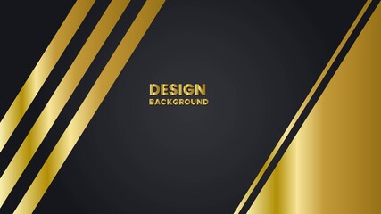 Vector color elegant abstract geometric banner with gold shapes.