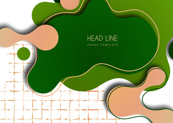 Colorful geometric background design. Composition of flowing shapes with trendy colors. Design for poster, page, flyer, cover. Vector