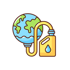 Biological resources depletion RGB color icon. Consumption of resources faster than can be replenished. Taking everything from planet. Isolated vector illustration