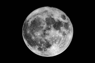 Photo sur Aluminium Pleine lune Detailed shot of the full Moon at shot at 1600mm focal length