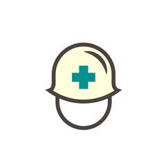 Hard hat or bump cap vector icon. That is type of helmet component of personal and protective equipment (PPE). For industrial or construction site to protect head from injury due to falling object.