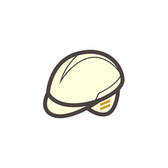 Hard hat or bump cap vector icon. That is type of helmet component of personal and protective equipment (PPE). For industrial or construction site to protect head from injury due to falling object.