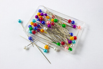 Multi-colored pins for sewing and embroidery
