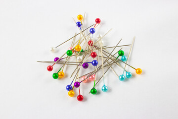 Multi-colored pins for sewing and embroidery