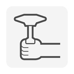 Welding chipping hammer vector icon. Hand tool for welder, machinists, metalworkers, blacksmiths, fabricators, mechanics, tradesman and serious DIYers to weld slag removing by scraping or chipping.