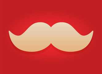 Vector concept of New Year greeting card. Mustache Santa Claus on a red background. Merry Christmas and a Happy New Year. EPS 10. Gradient.