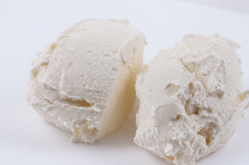 feta cheese on white background