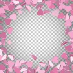 Pink little Hearts love background - Design for valentines day and love transparent 