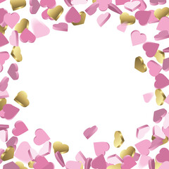 Pink and gold little Hearts love background - Design for valentines day and love