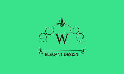 Premium monogram design with decorative letter W. Emblem for business symbol, greeting cards, invitations, menus, labels, heraldry. Graphic page design.