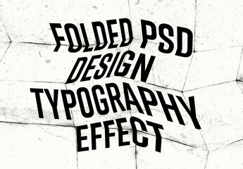 3D Folded Text Effect Mockup