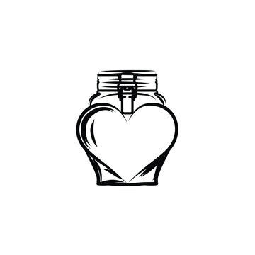 Classic Blank Love Mason Jar Empty Logo Design Vector Graphic Illustration