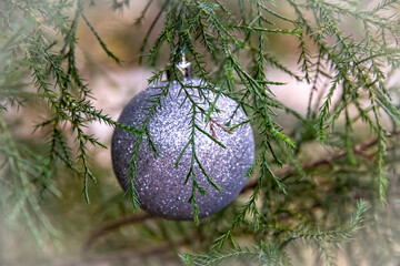 Silver colored Christmas tree ornament