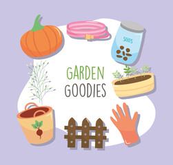 pumpkin and garden goodies design, colorful design