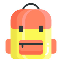 bag flat icon, school and education icon