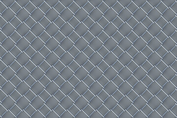 Metal grid on gray background. Pattern. 3d rendering