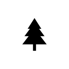 Obraz premium Christmas tree icon. Tree silhouette vector illustration isolated on white. New Year outline element. 