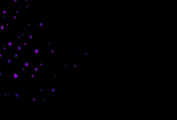 Dark purple vector backdrop with lines, circles, rhombus.