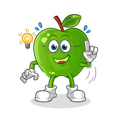 green apple got an idea illustration. character vector