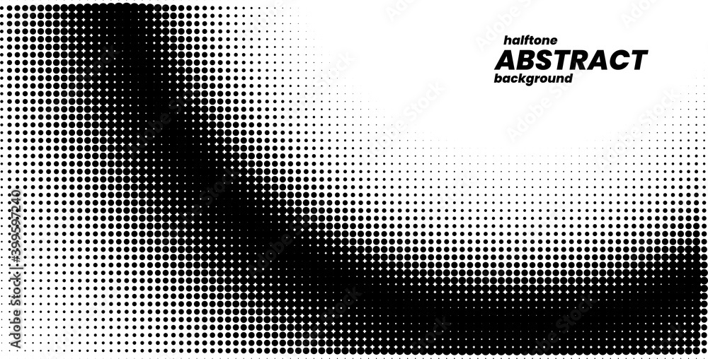 Poster halftone in abstract style with place for text. geometric retro banner vector texture. modern print.