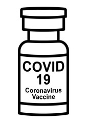 gz956 GrafikZeichnung - english: Healthcare concept - COVID 19, coronavirus vaccine ampoule icon. - bottle / vial - vaccines sign - simple isolated template - DIN A4 xxl g10008
