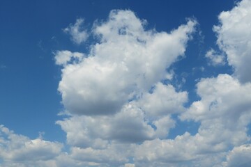 Beautiful cloudscape in blue sky, natural background