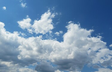 Obraz premium Blue sky with white fluffy clouds