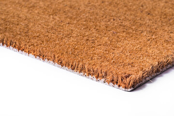 Brown doormat carpet, textured, isolated