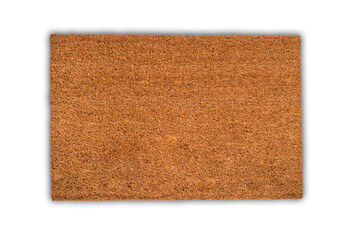 Brown doormat carpet, textured, isolated - obrazy, fototapety, plakaty
