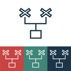 Linear vector icon with closed network