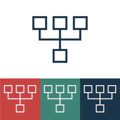 Linear vector icon with large network