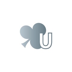 Letter U logo combined with shamrock icon design