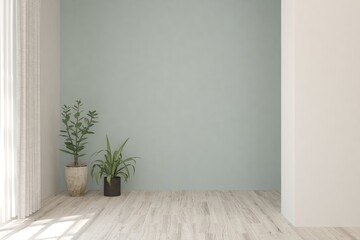 Fototapeta premium White empty room. Scandinavian interior design. 3D illustration